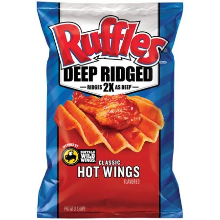 Ruffles Deep Ridged Classic Hot Wings (Buffalo Wild Wings) potato chips bag